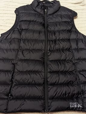Eddie Bauer Black Packable Puffer Vest